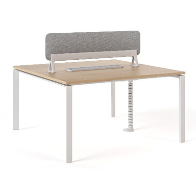 comprare Stazione di lavoro a due persone a doppio lato Personal Desk con schermo di gestione dei cavi stile moderno online manufacture