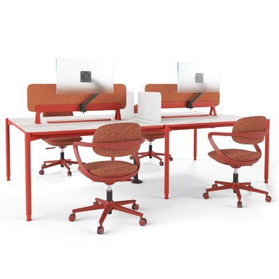 comprare Flex Custom Rectangular 4 Persone Office Workstation Scrivania elegante Design Contemporaneo online manufacture