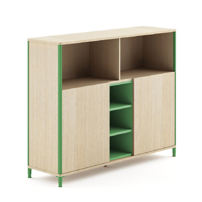 comprare FLEX Modern Multi Tier Office Credenza Sideboard con cinque scaffali aperti doppia porta online manufacture