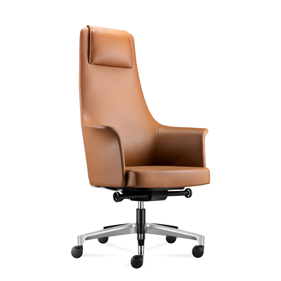 comprare Moderna poltrona da ufficio in pelle, poltrona da ufficio in pelle marrone a 360 gradi. online manufacture